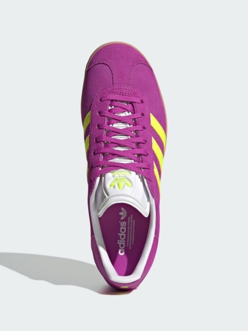 Adidas Originals Gazelle Suede Shoes Sz 7.5 Purple Yellow Stripe Sneakers - Picture 12 of 16